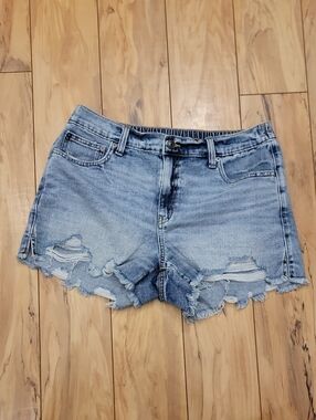 aerie Shorts Stretch Light Wash Denim